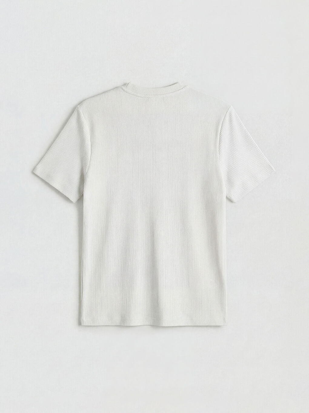 Gri Bisiklet Yaka Fitilli Erkek Tişört-6