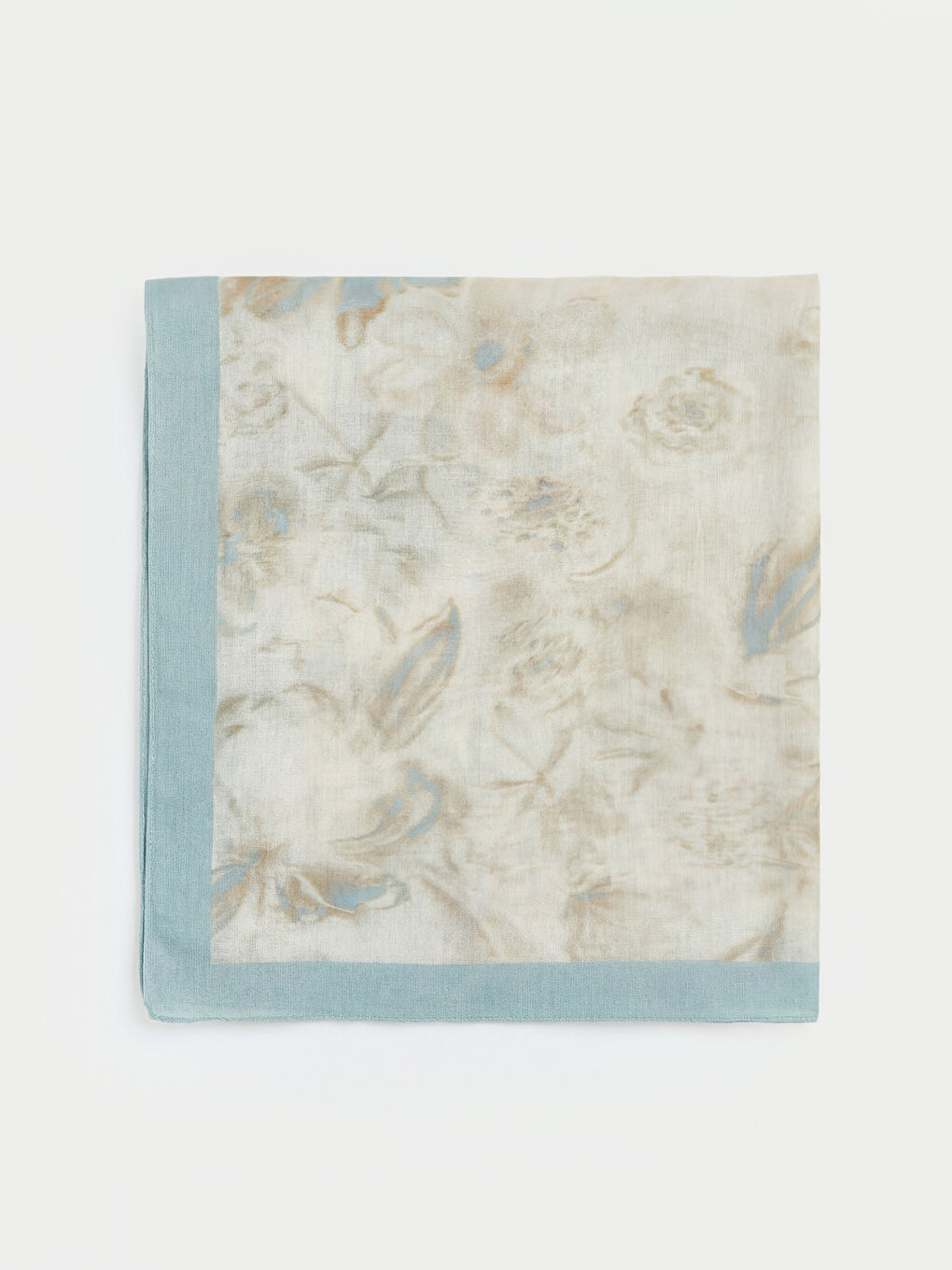 Mavi Desenli Kadın Şal-1