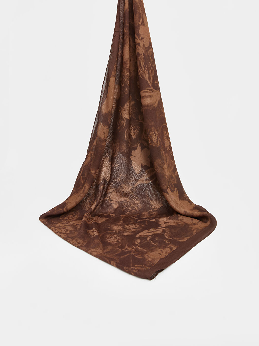 Kahverengi Desenli Kadın Şal