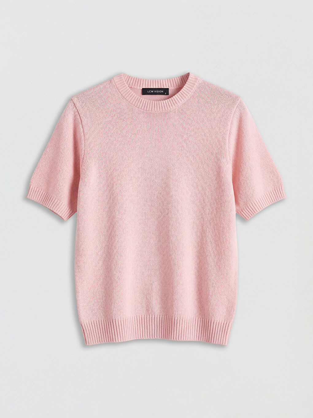 Pembe Bisiklet Yaka Kadın Triko Kazak	-3