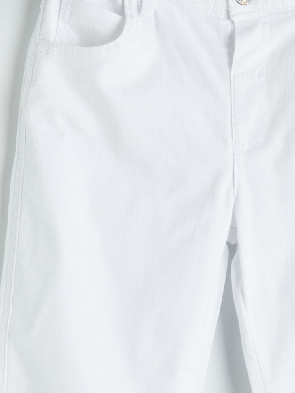 Beyaz Baggy Fit Erkek Çocuk Gabardin Pantolon-2