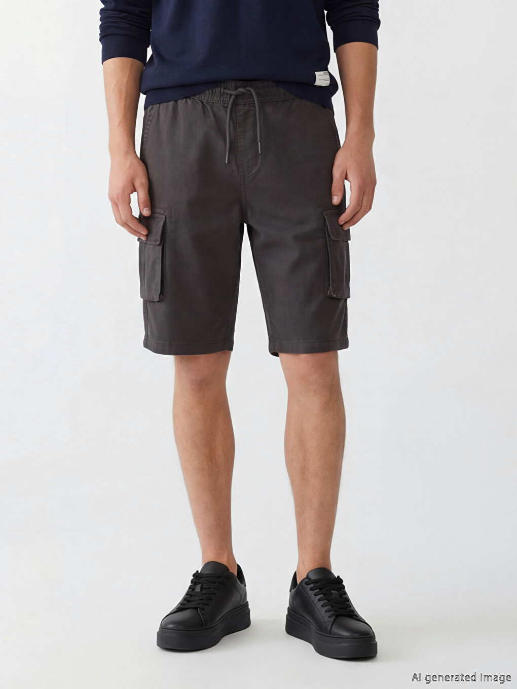 Regular Fit Men's Cargo Denim Shorts-1