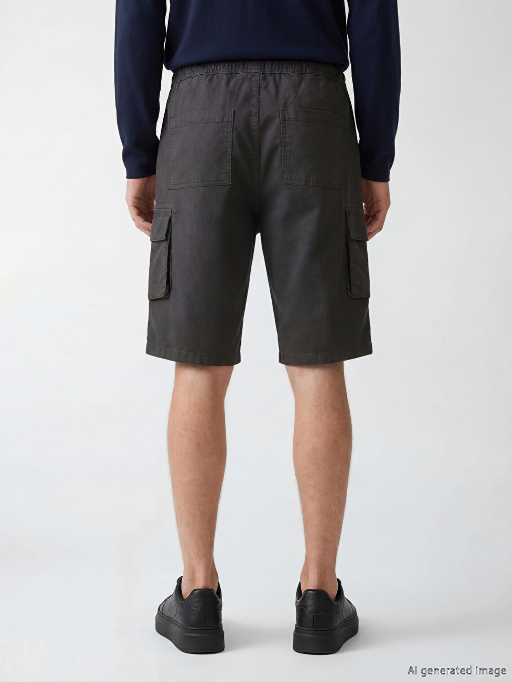 Regular Fit Men's Cargo Denim Shorts-2