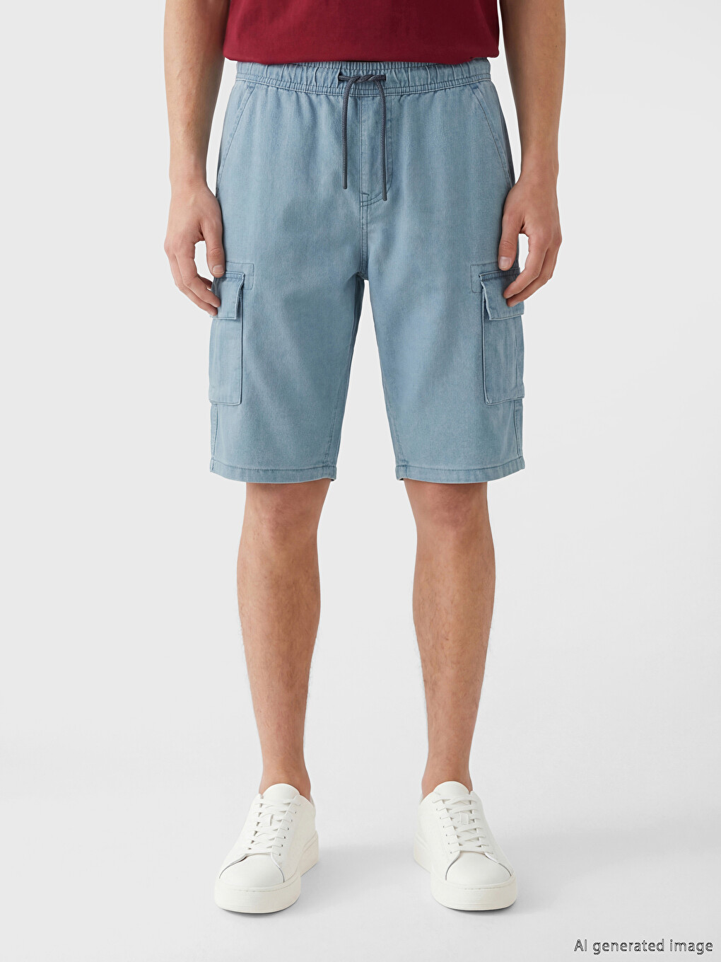 Pantaloni scurți din denim Regular Fit pentru bărbați-1
