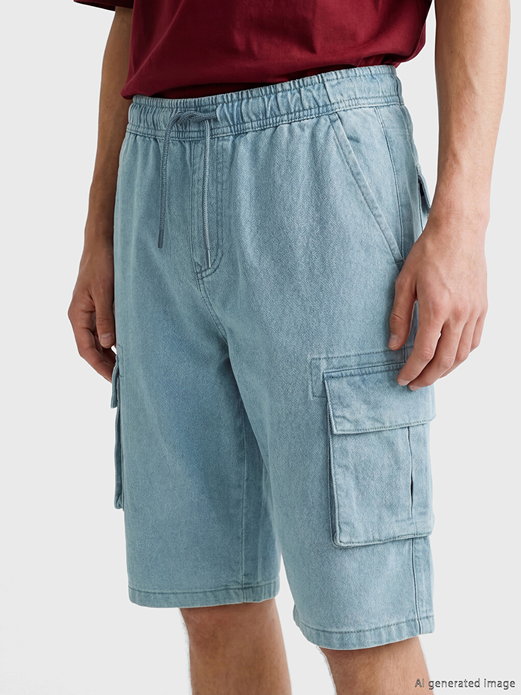 Pantaloni scurți din denim Regular Fit pentru bărbați-2