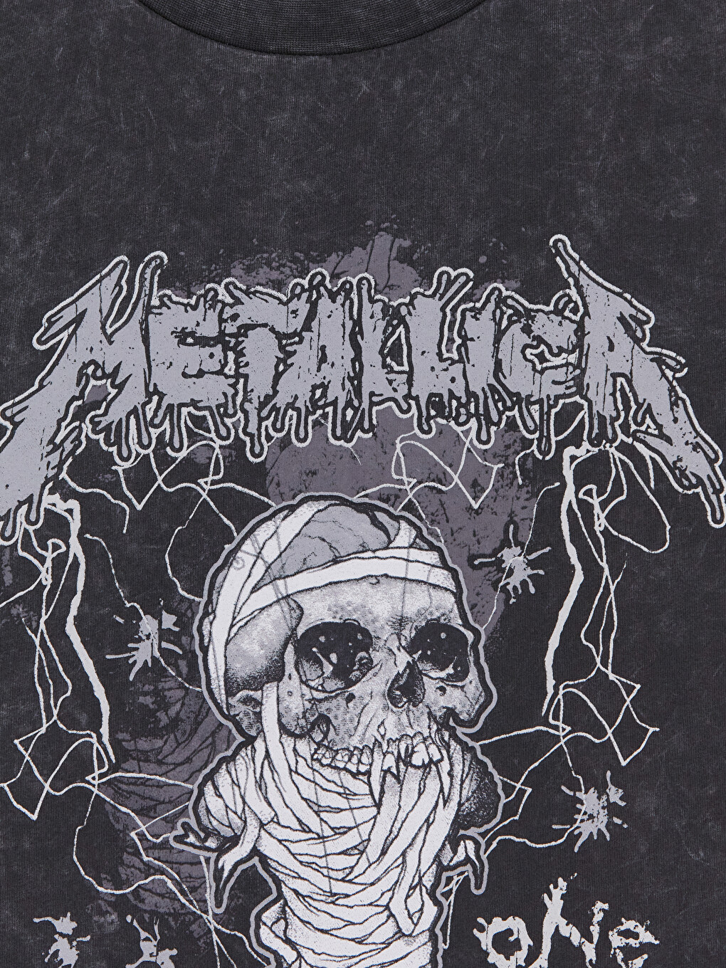 Antrasit Loose Fit Metallica Baskılı Erkek Tişört-5