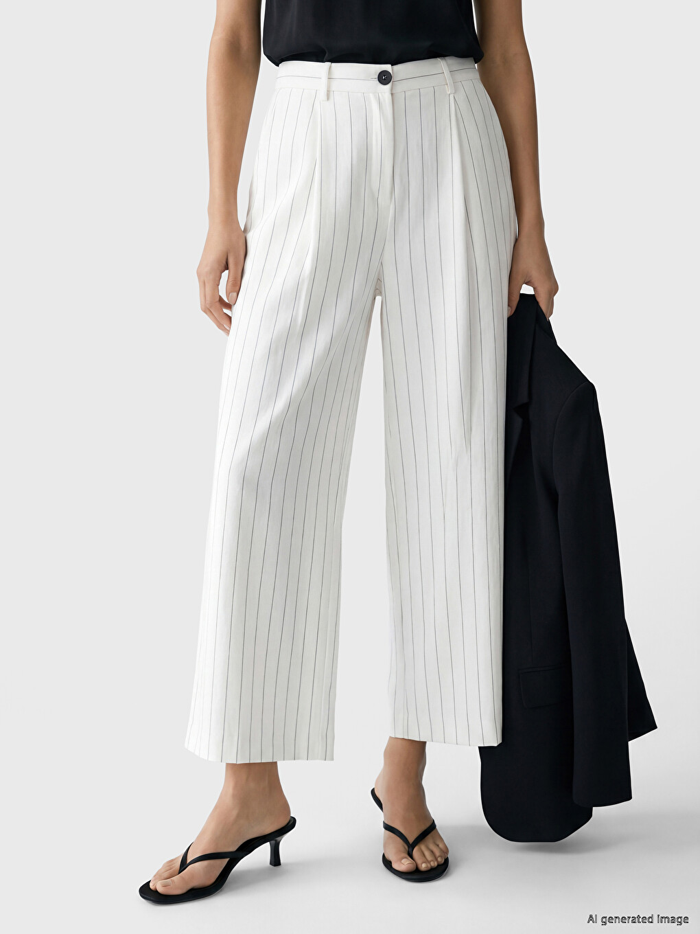 Elastic Waist Striped Women's Trousers-1
