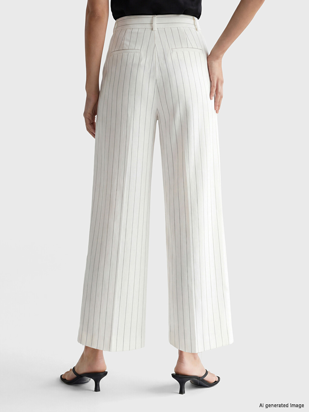 Elastic Waist Striped Women's Trousers-3
