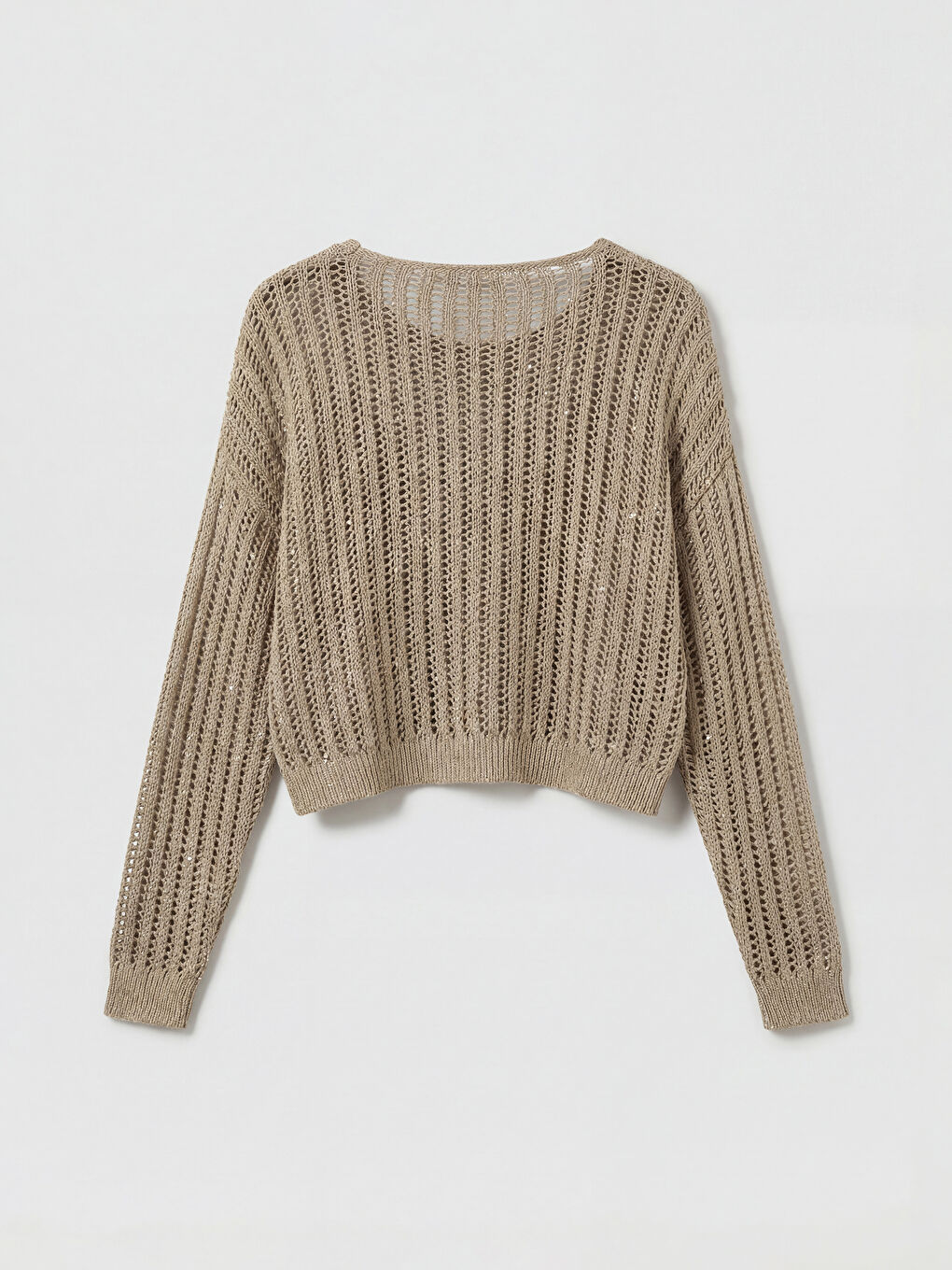 Haki Bisiklet Yaka Ajurlu Kadın Triko Kazak-5