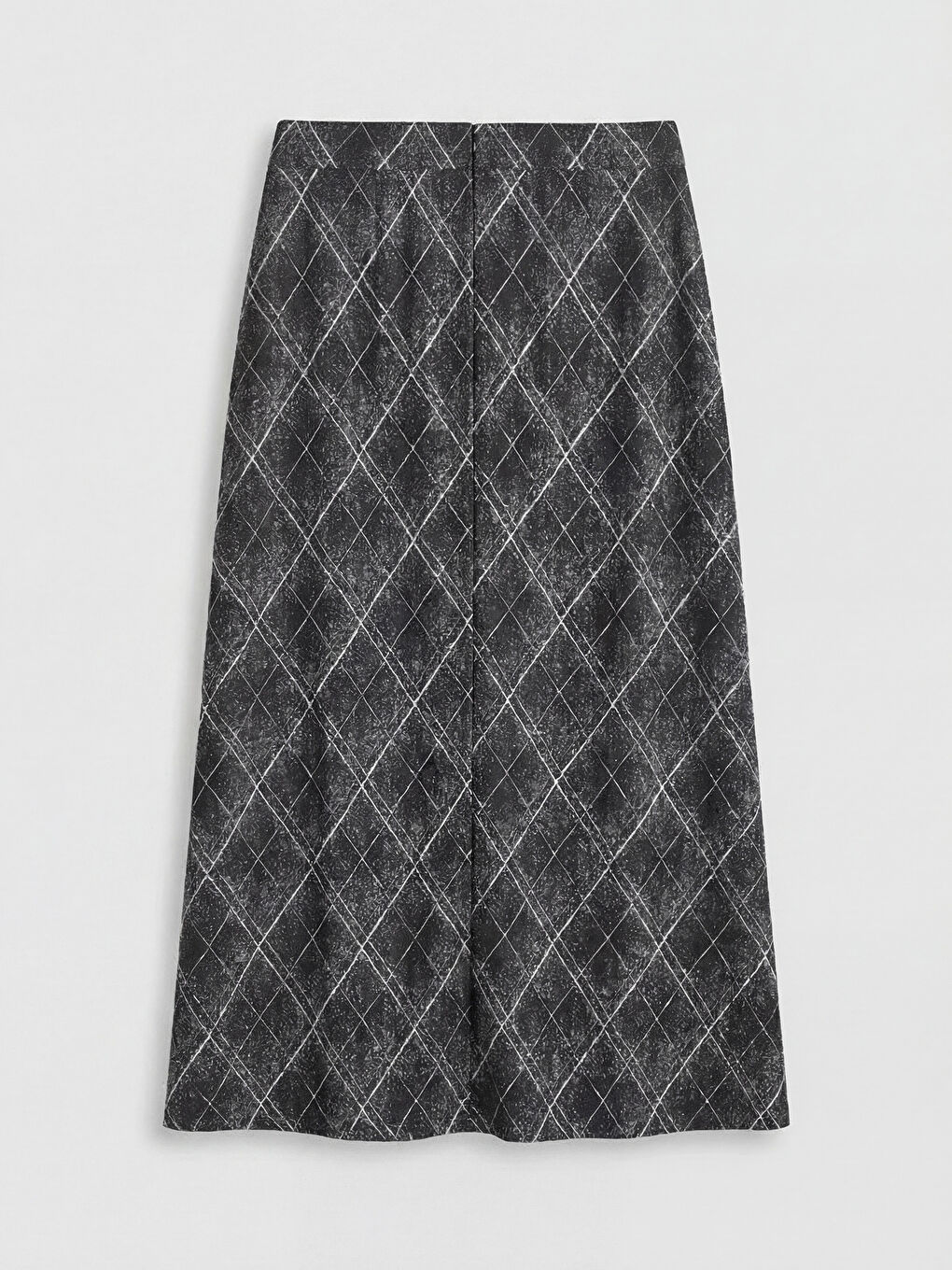 Siyah Beli Lastikli Baklava Desenli Etek-1