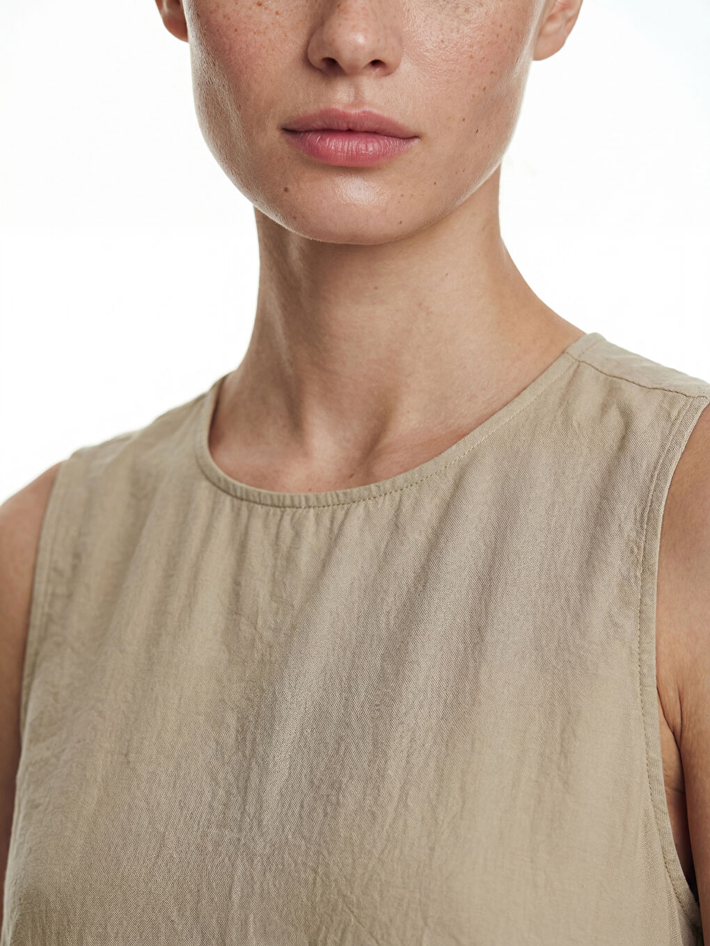 Yeşil Modal Karışımlı A Kesim Elbise-2