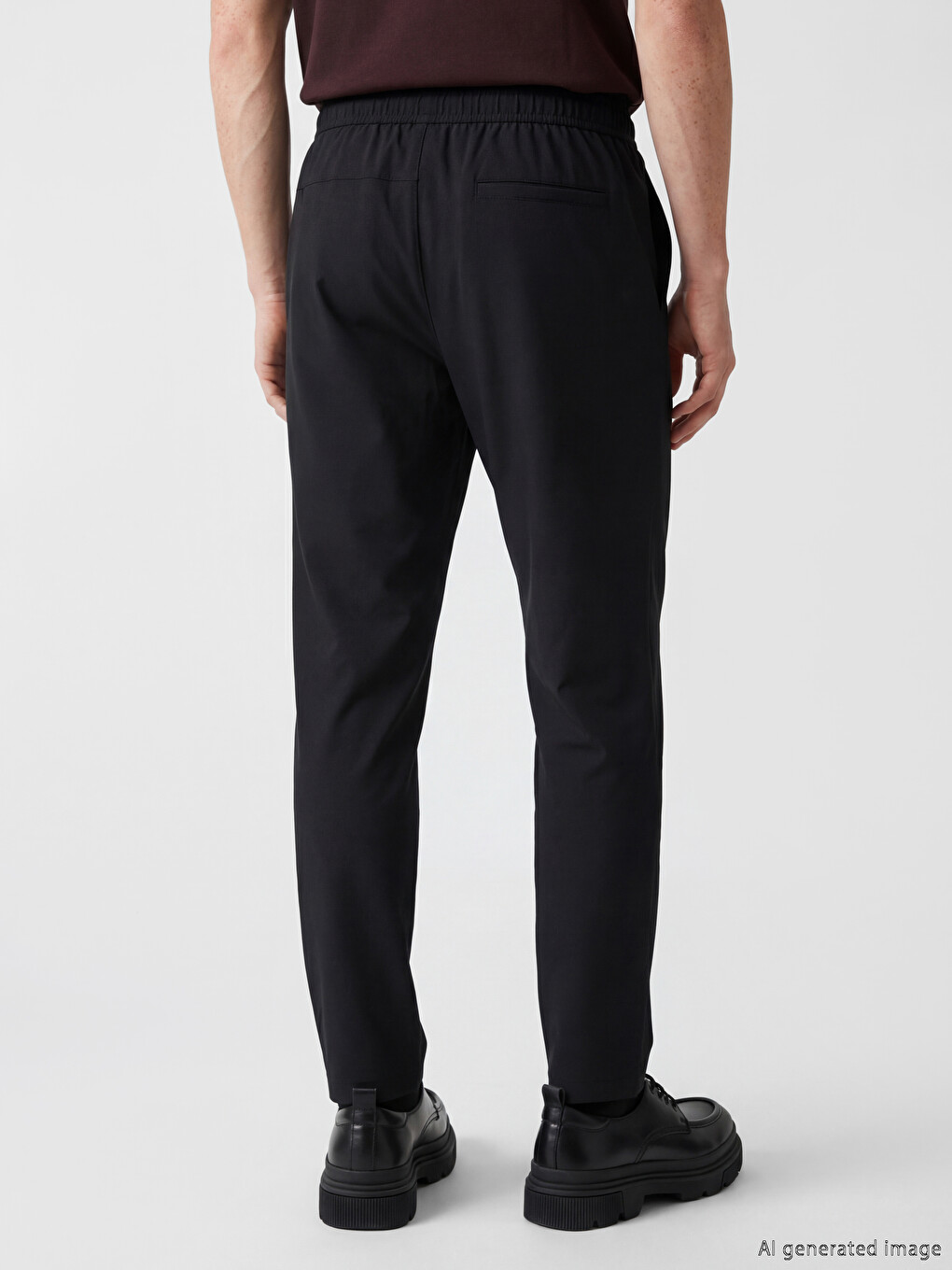 Siyah Slim Fit Erkek Pantolon-3