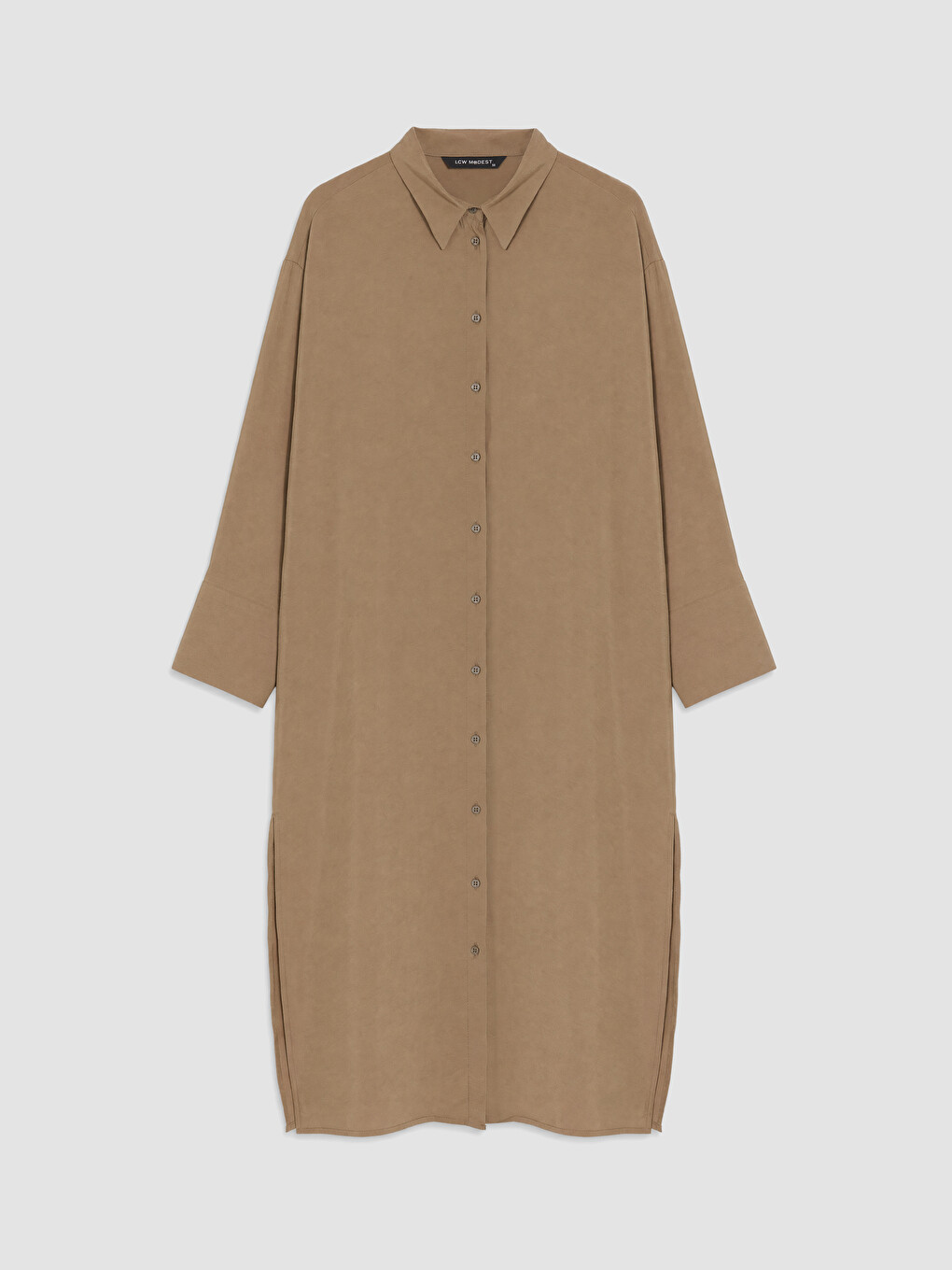 Yeşil Oversize Modal Karışımlı Kadın Gömlek Tunik-4