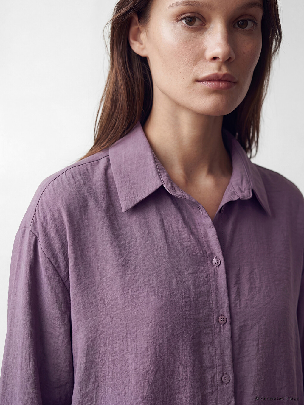 Oversize Modal Blended Women's Shirt Tunic-2