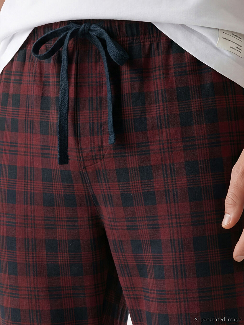 Standardni kroj karirani muški donji deo pidžame-2