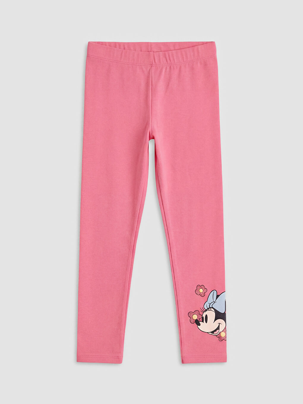 Pembe Minnie Mouse Baskılı Kız Çocuk Tayt