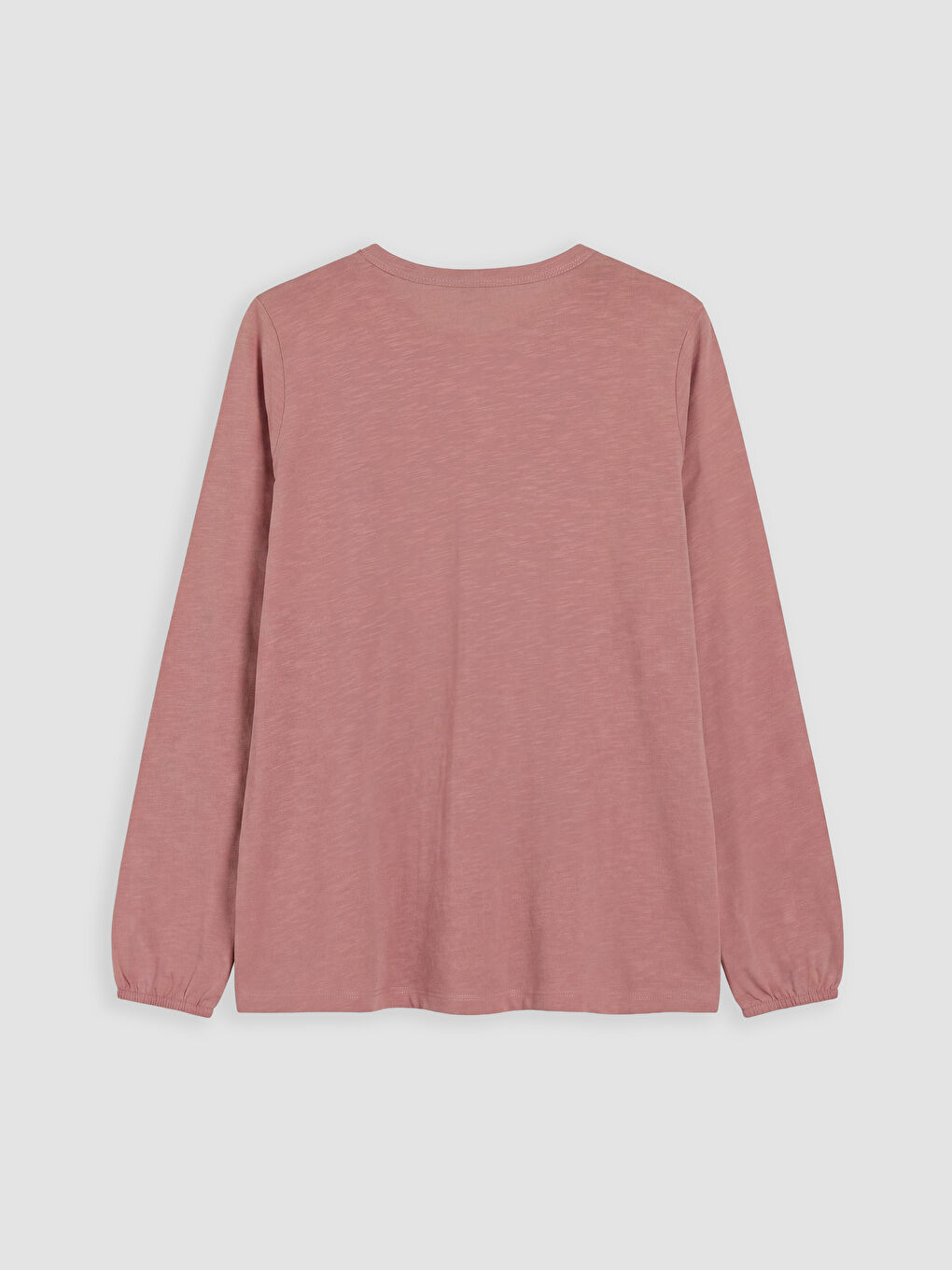 Pembe Bisiklet Yaka Nakışlı Büzgülü Bluz-1