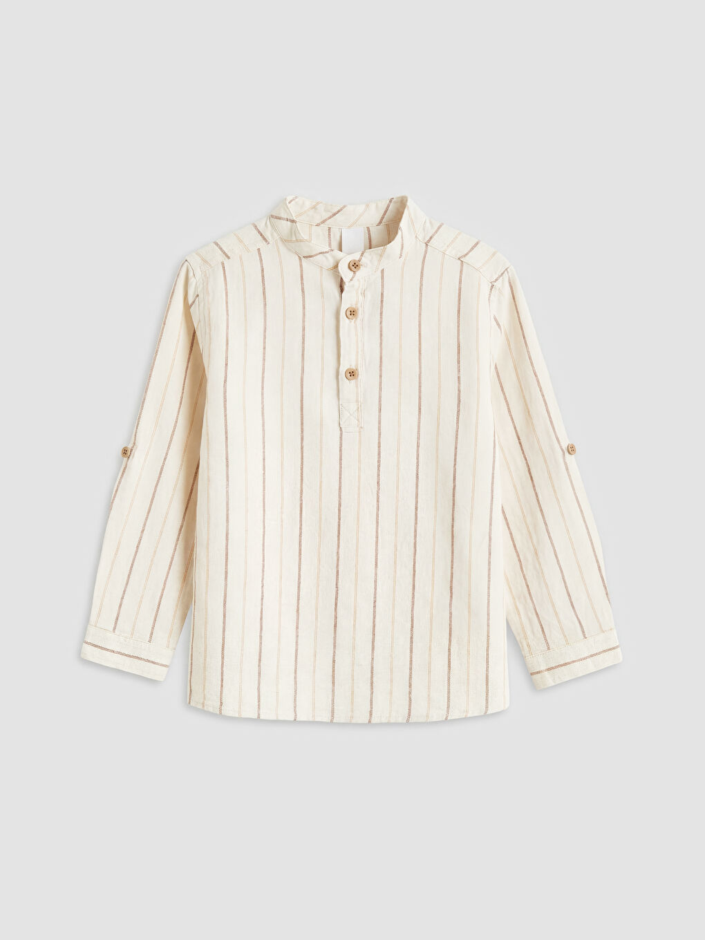 Turuncu Hakim Yaka Çizgili Erkek Çocuk Gömlek