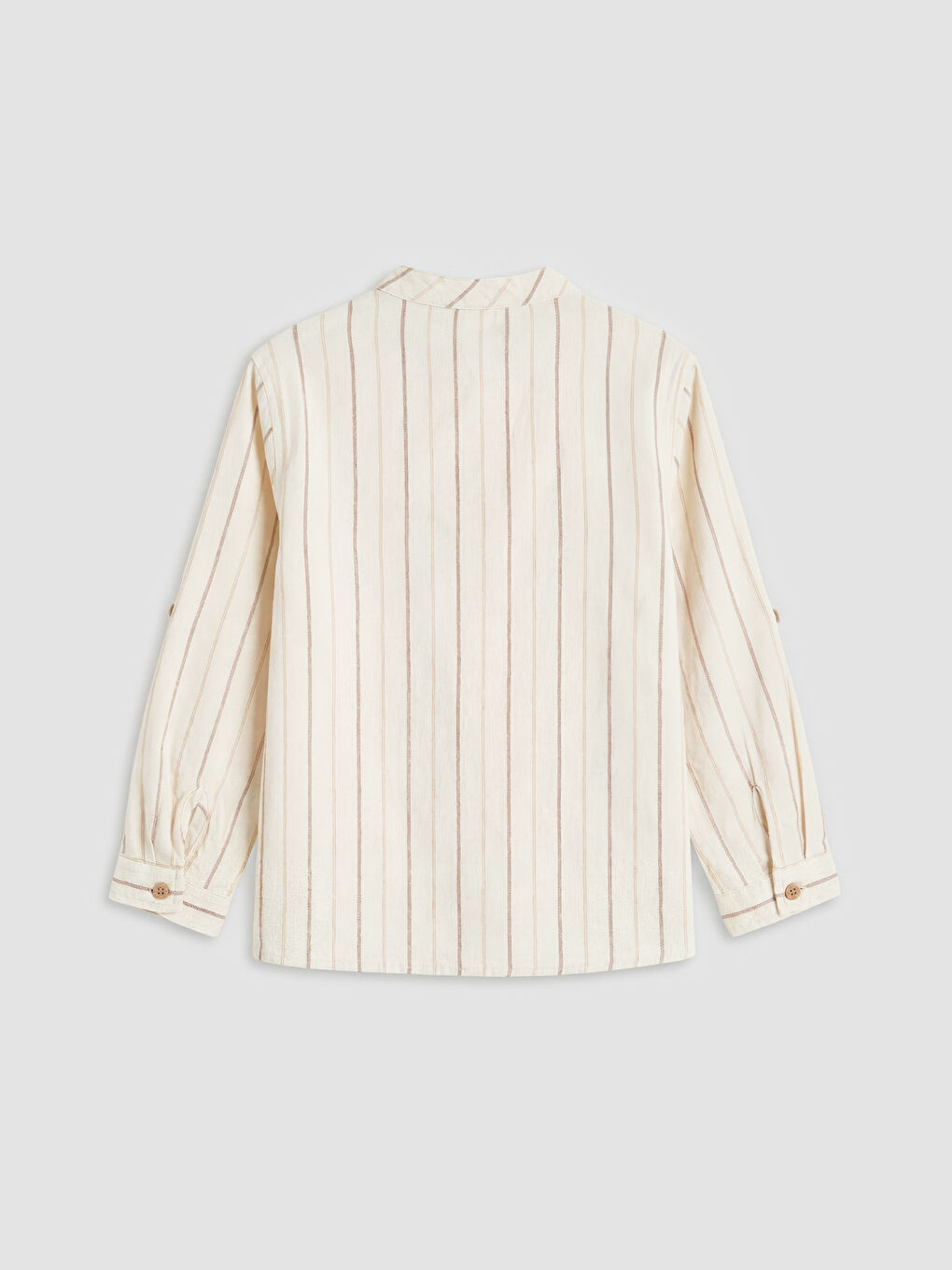 Turuncu Hakim Yaka Çizgili Erkek Çocuk Gömlek-1