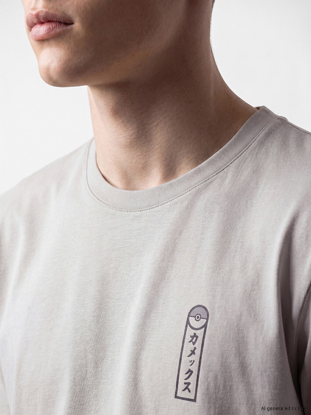 Crew Neck Pokemon Printed Men's T-Shirt-2