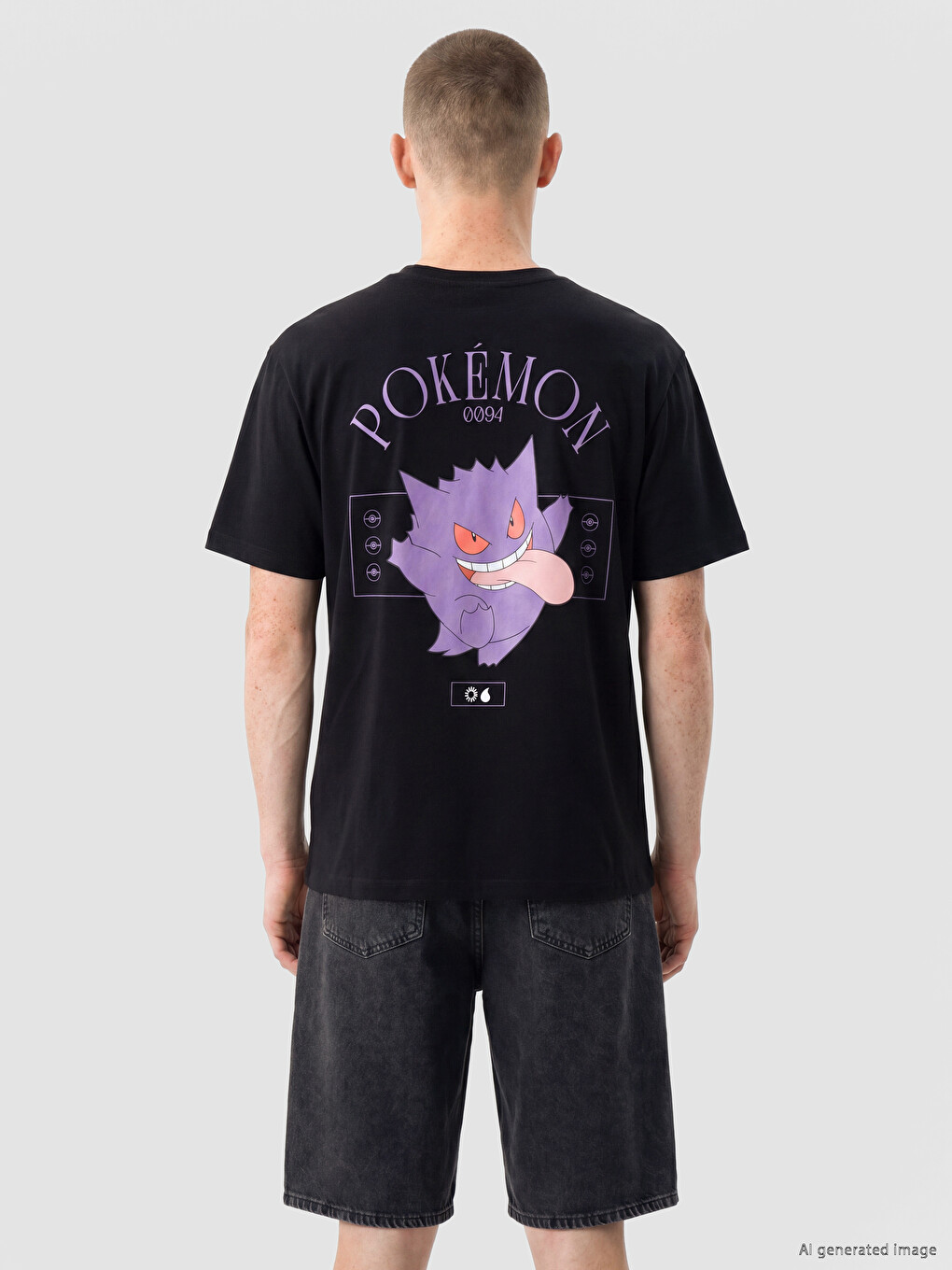 T-shirt i relaksuar me print Pokémon për burra-1