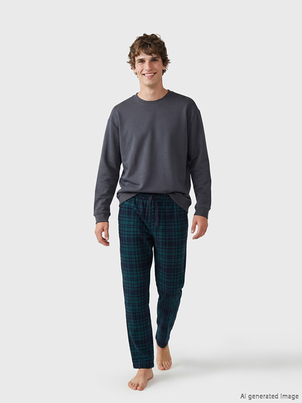 Mavi Standart Kalıp Erkek Pijama Altı