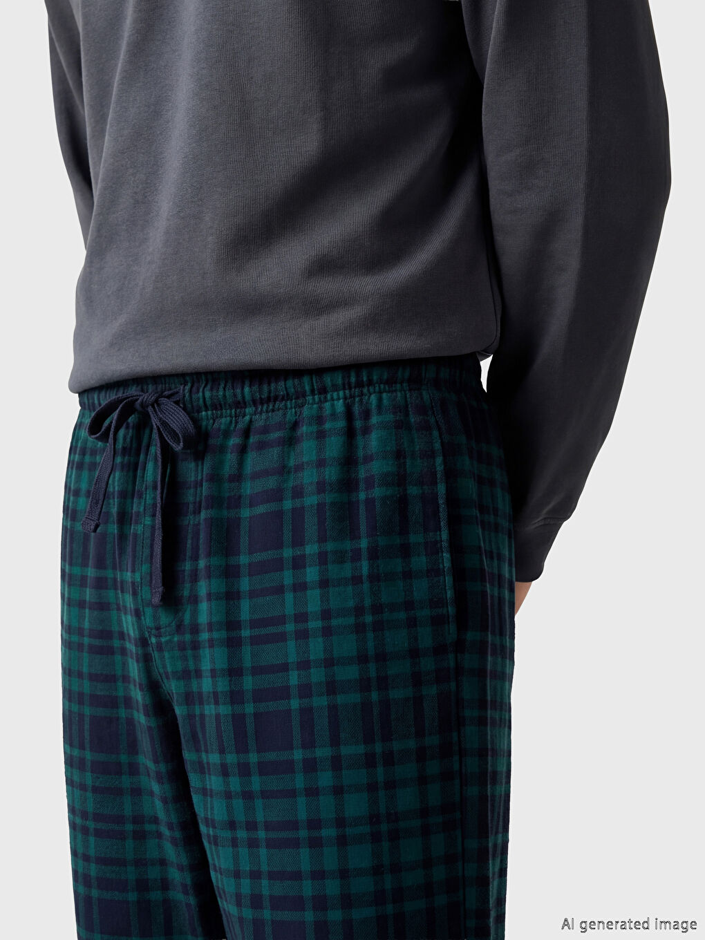 Mavi Standart Kalıp Erkek Pijama Altı-2