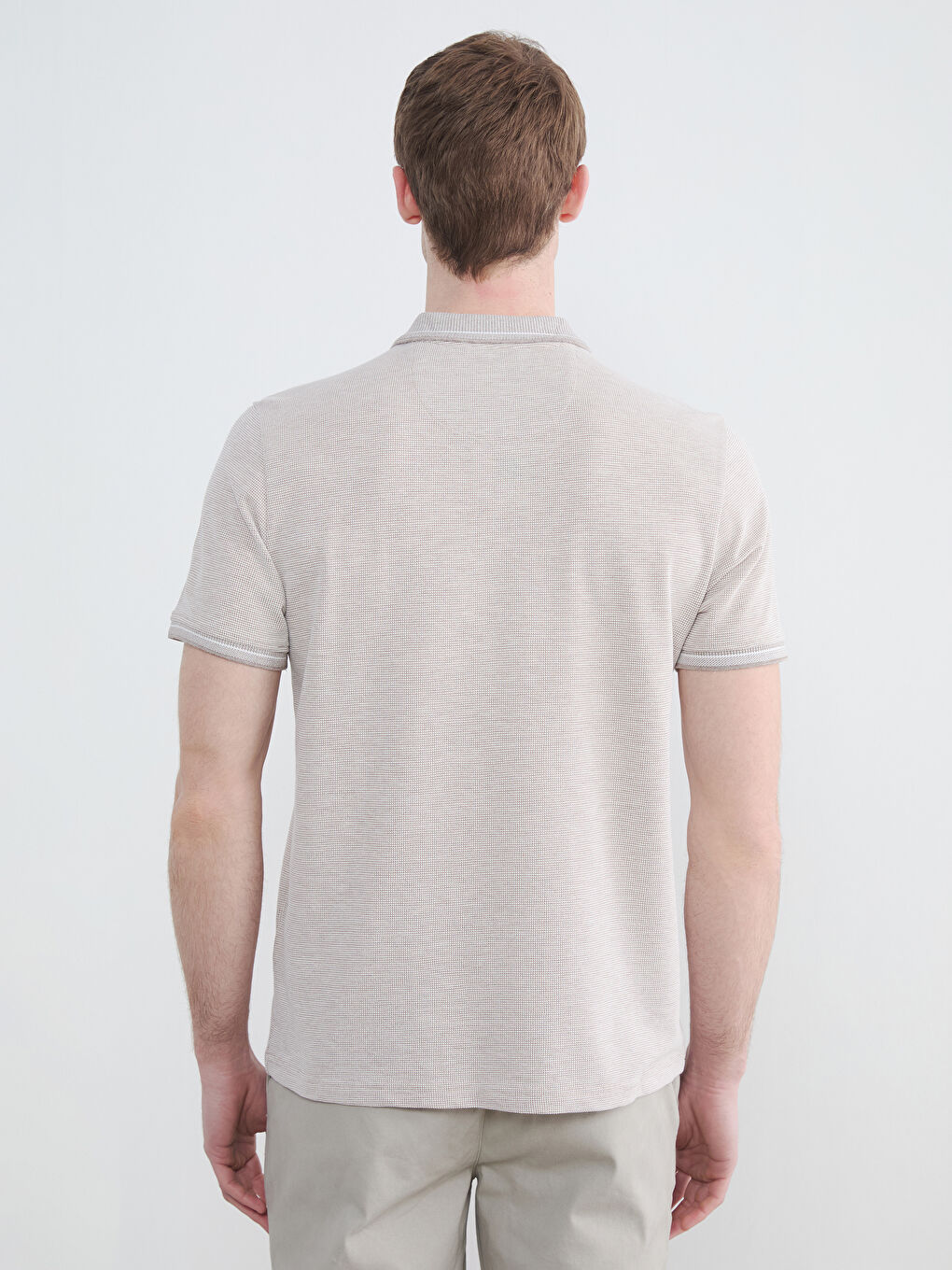 Bej Polo Yaka Erkek Tişört-3