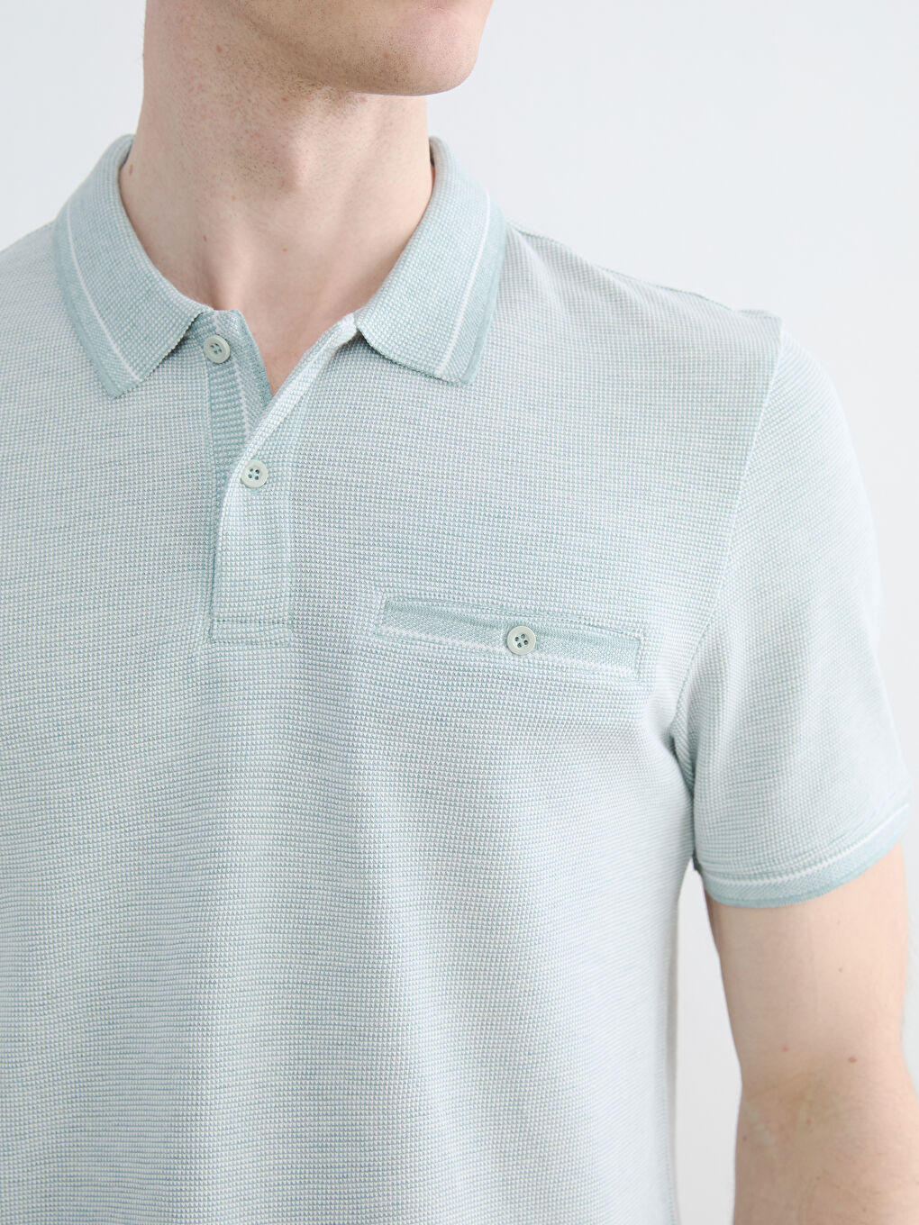 Yeşil Polo Yaka Erkek Tişört-2