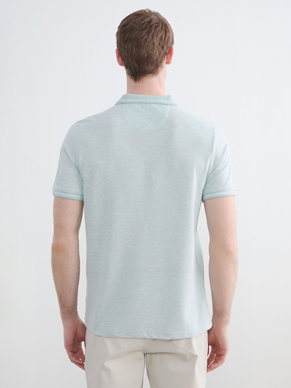 Yeşil Polo Yaka Erkek Tişört-3