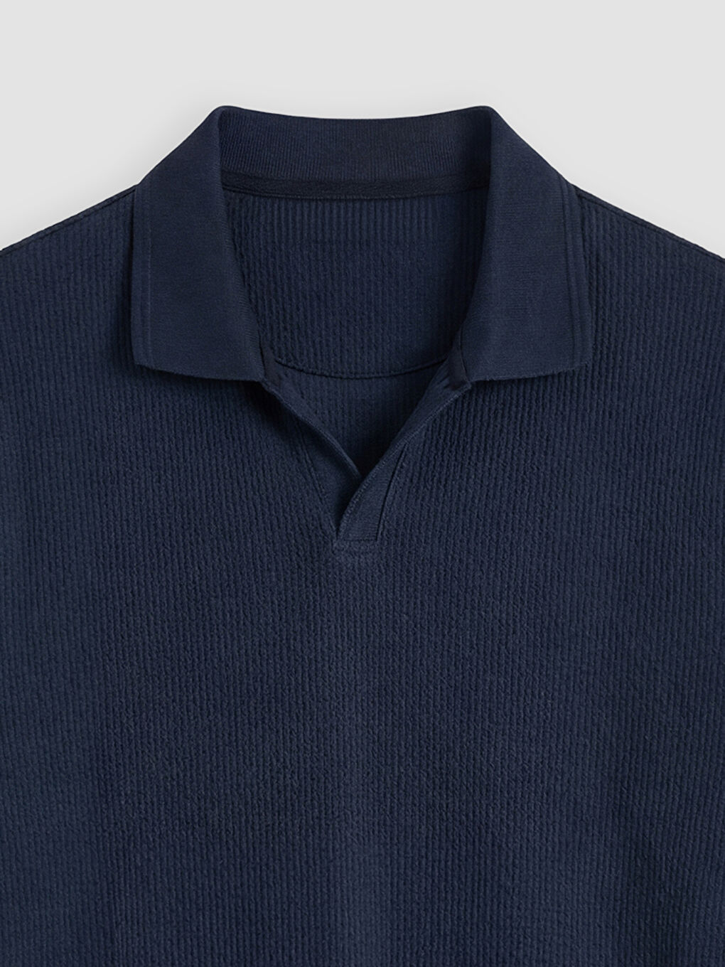 Lacivert Polo Yaka Dokulu Erkek Tişört-2