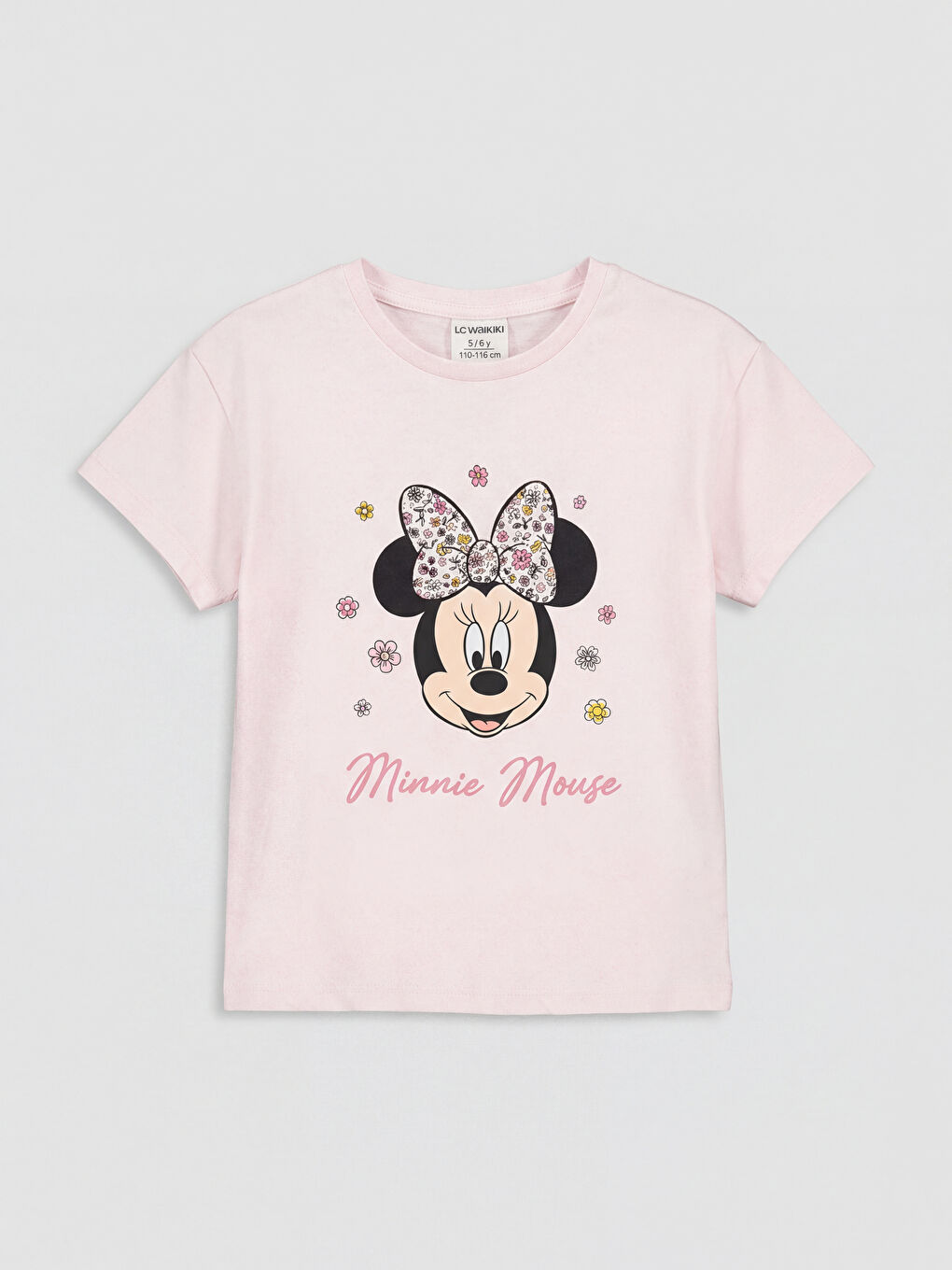 Pembe Minnie Mouse Baskılı Kız Çocuk Tişört ve Tayt-1