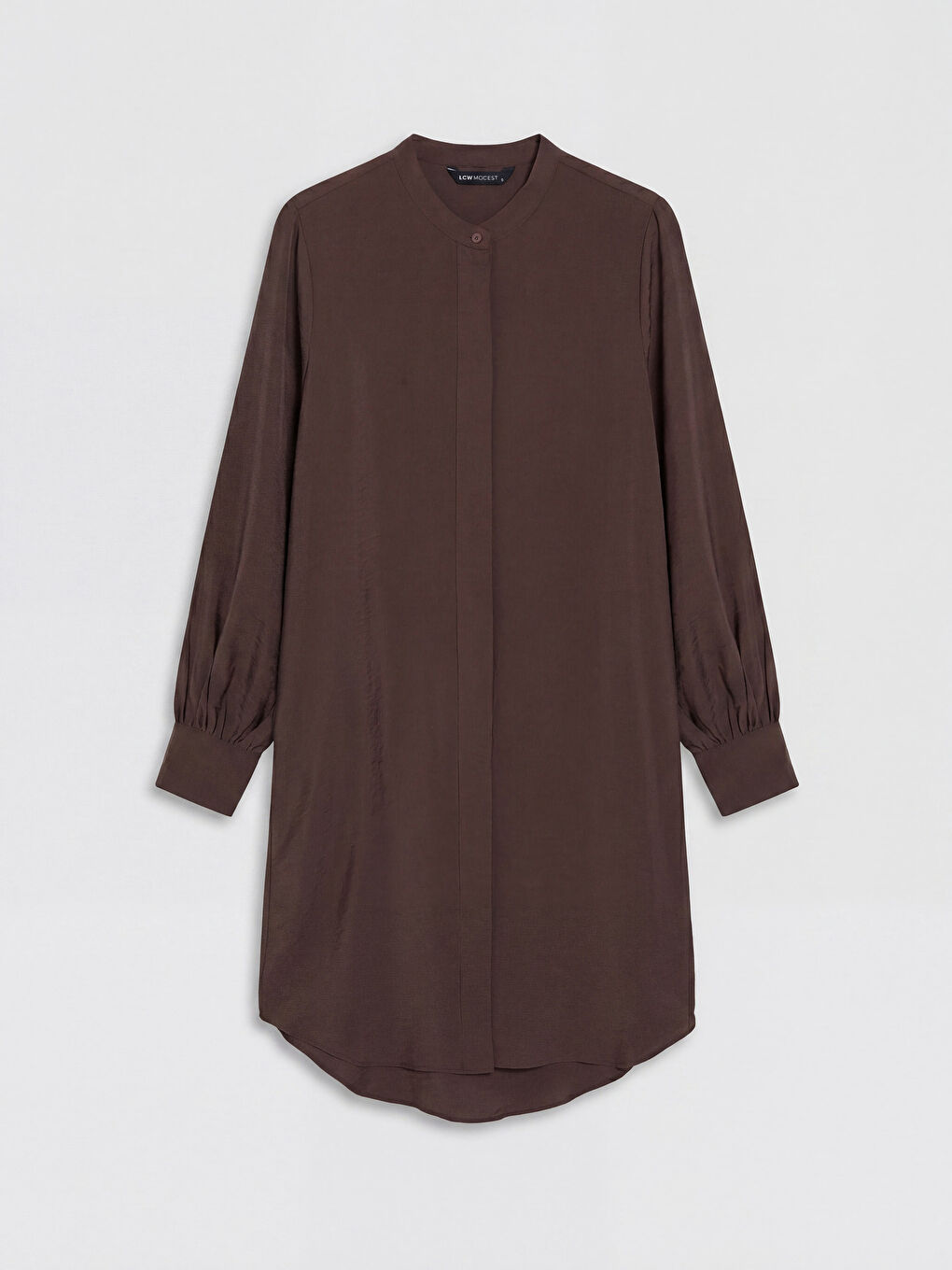 Kahverengi Hakim Yaka Kadın Gömlek Tunik