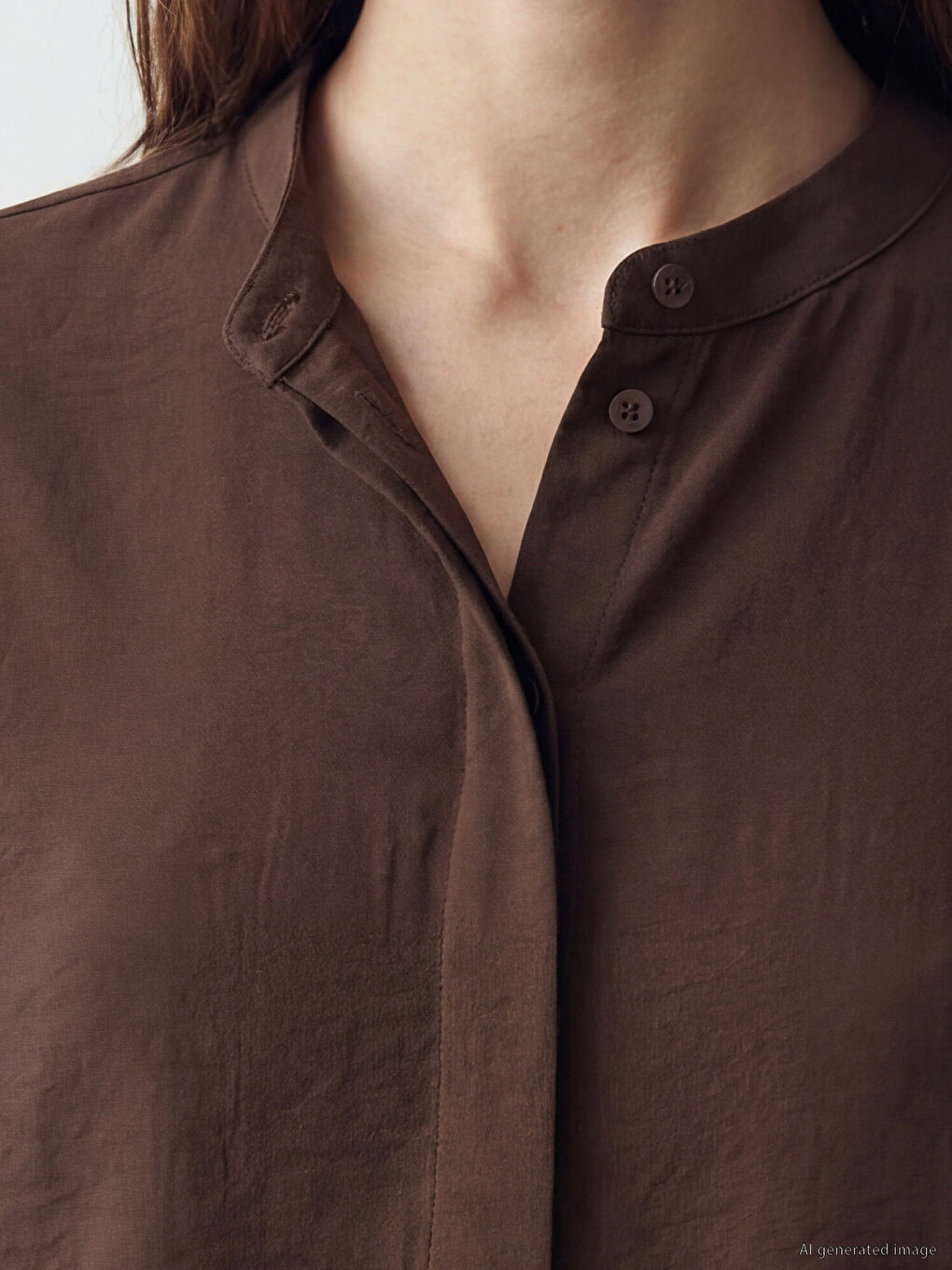 Grandad Collar Women's Shirt Tunic-2