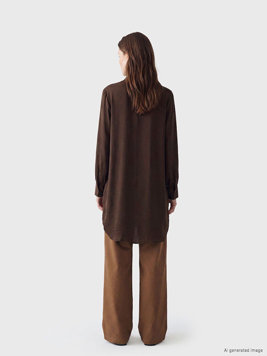 Grandad Collar Women's Shirt Tunic-3