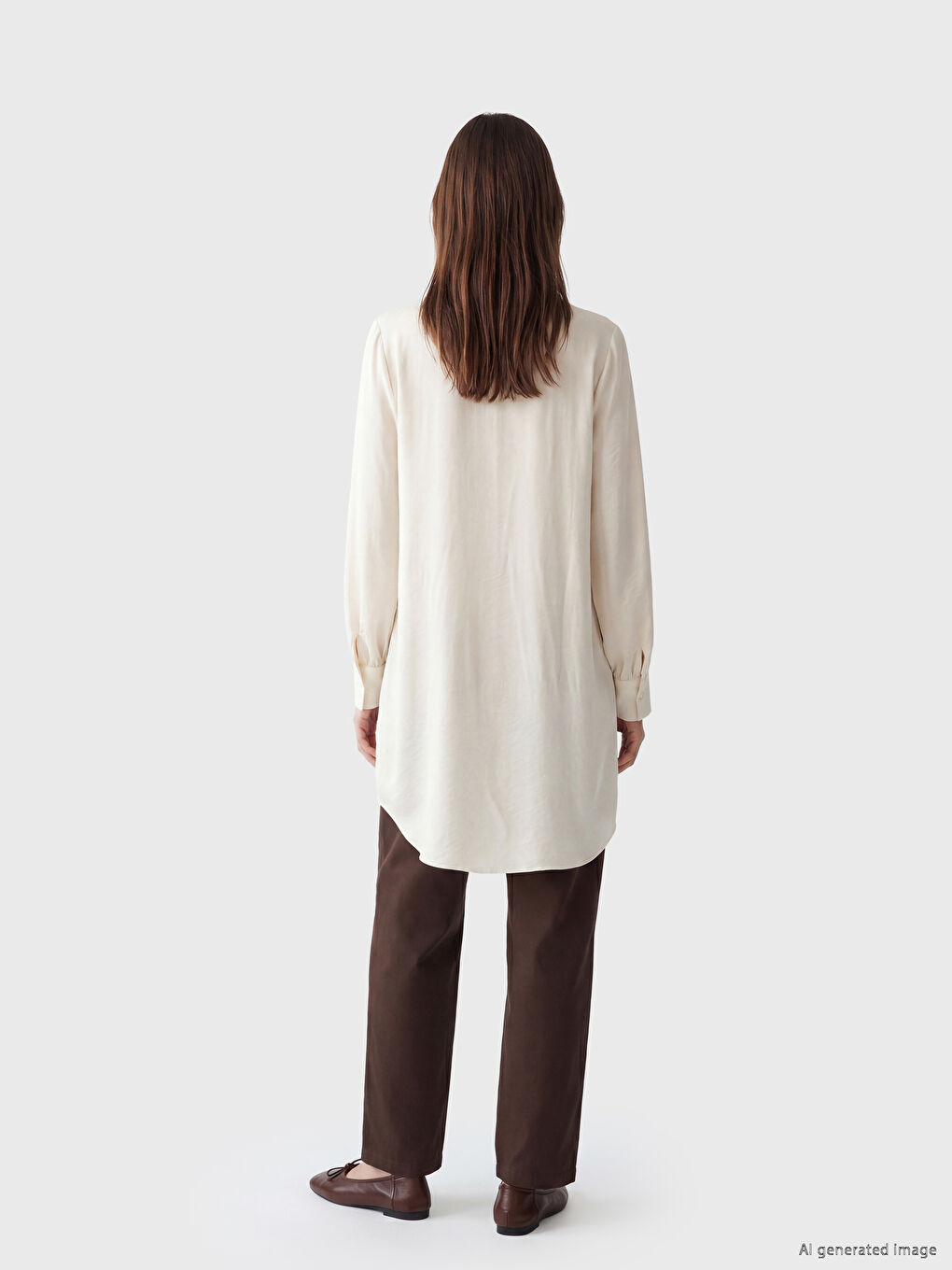 Grandad Collar Women's Shirt Tunic-3