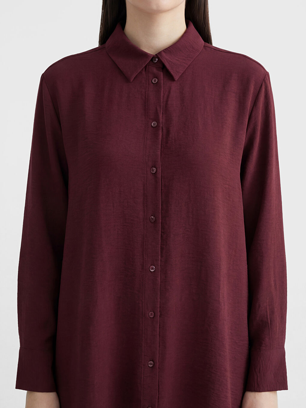 Bordo Kadın Gömlek Tunik-2