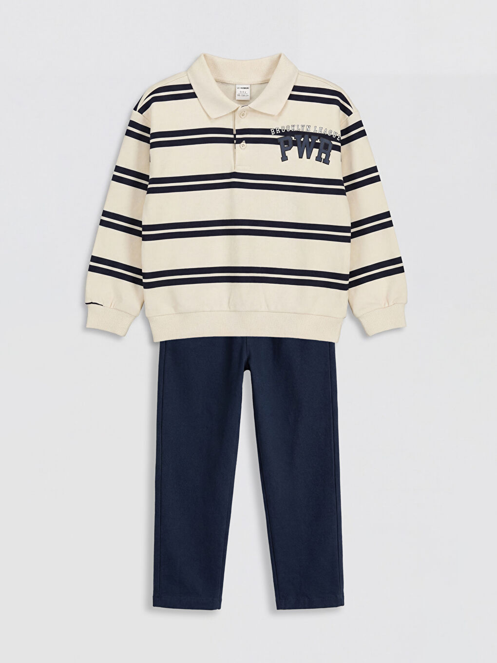 Lacivert Çizgili Erkek Çocuk Tişört ve Pantolon