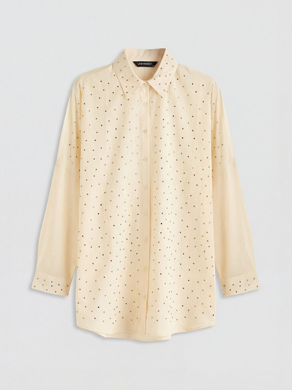 Sarı Taşlı Oversize Kadın Gömlek Tunik-4