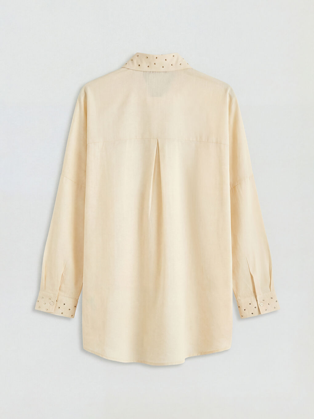 Sarı Taşlı Oversize Kadın Gömlek Tunik-5