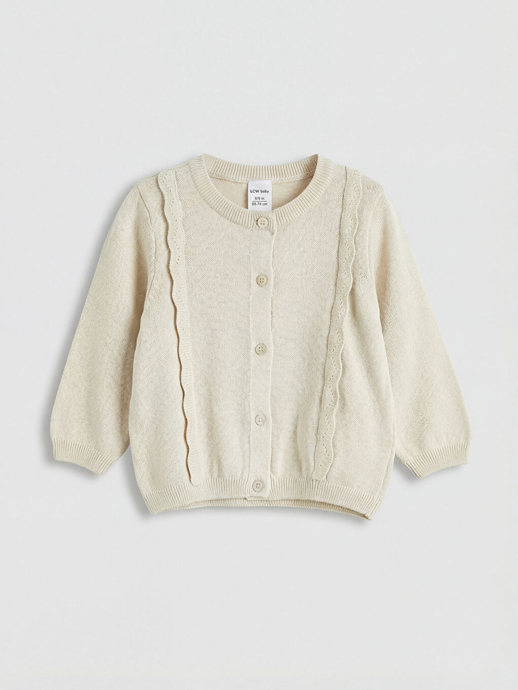 Ekru Kız Bebek Basic Triko Hırka