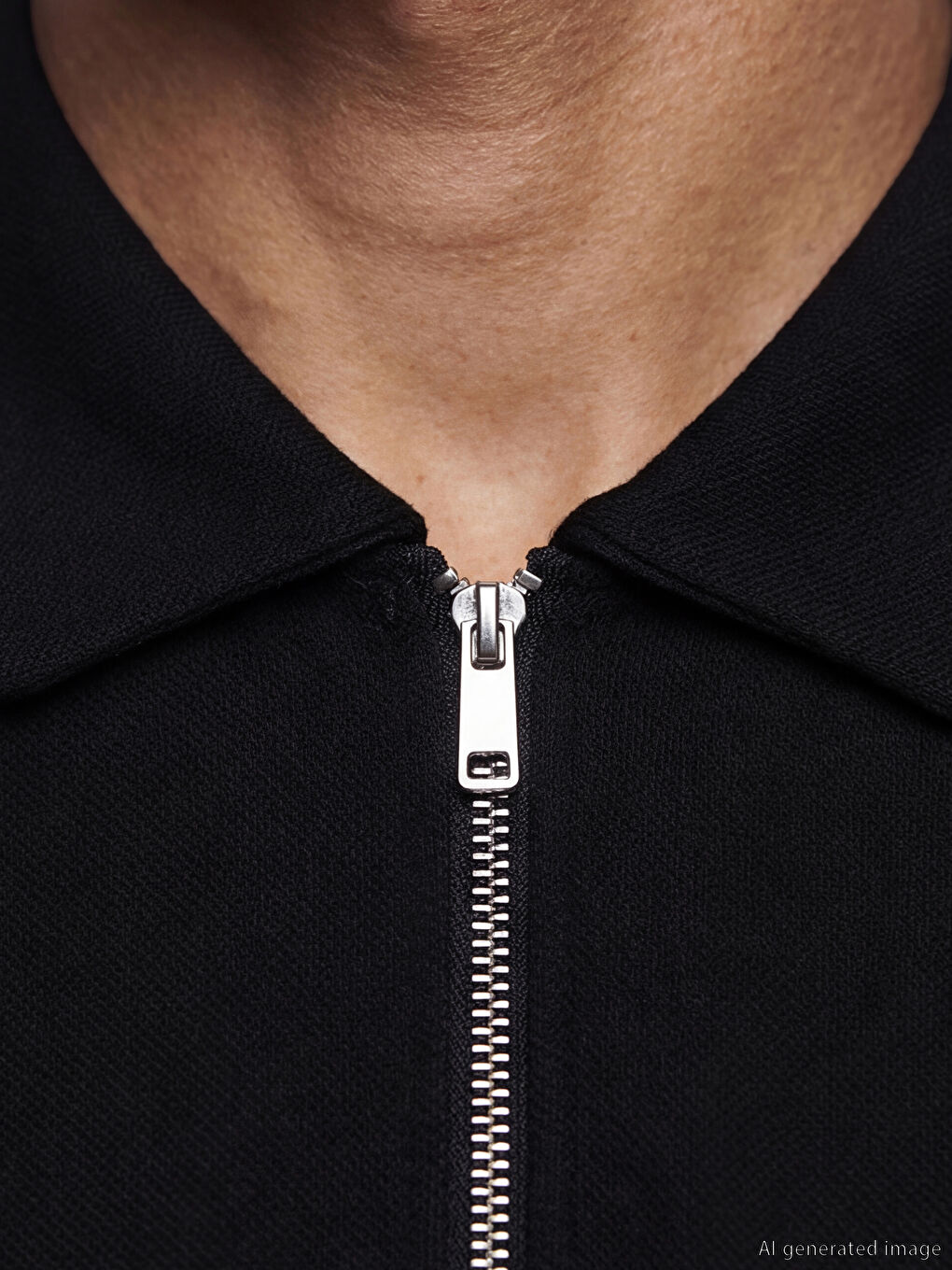 Siyah Polo Yaka Erkek Tişört-2