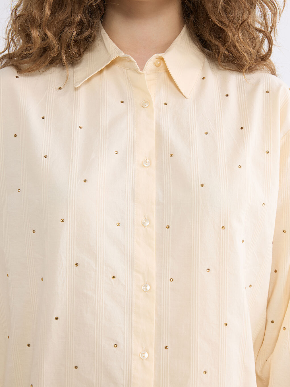 Sarı Taşlı Kadın Gömlek Tunik-2