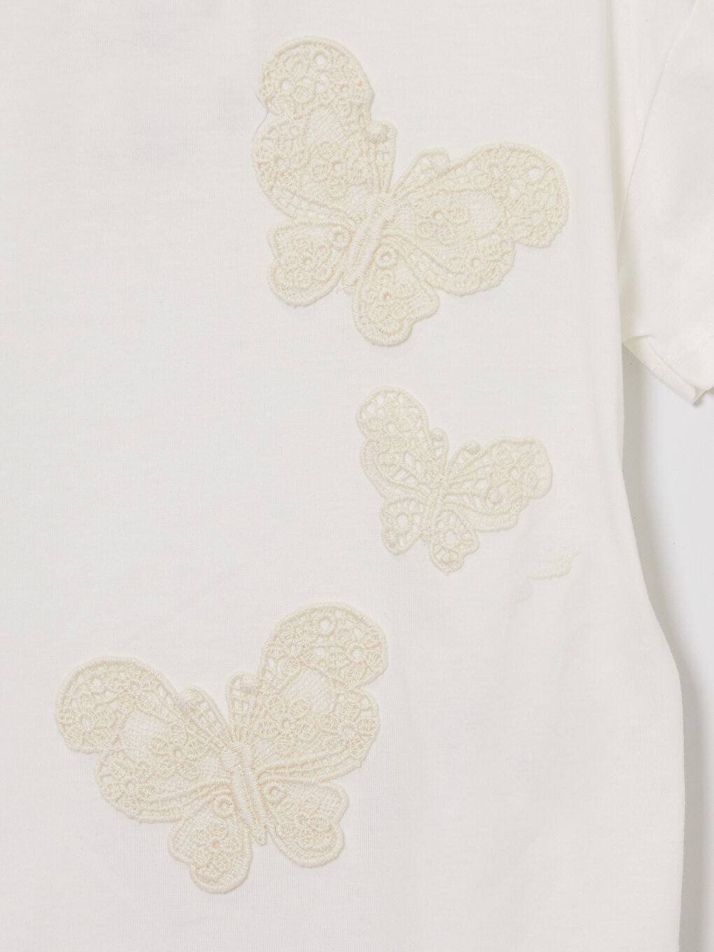 Butterfly Embroidered Girls' T-Shirt-2