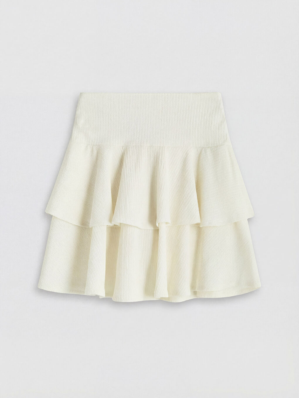 Ekru Dokulu Katkat Mini Etek