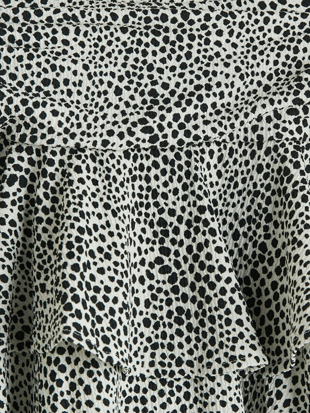 Siyah Dalmaçya Desenli Pileli Katkat Mini Etek-2