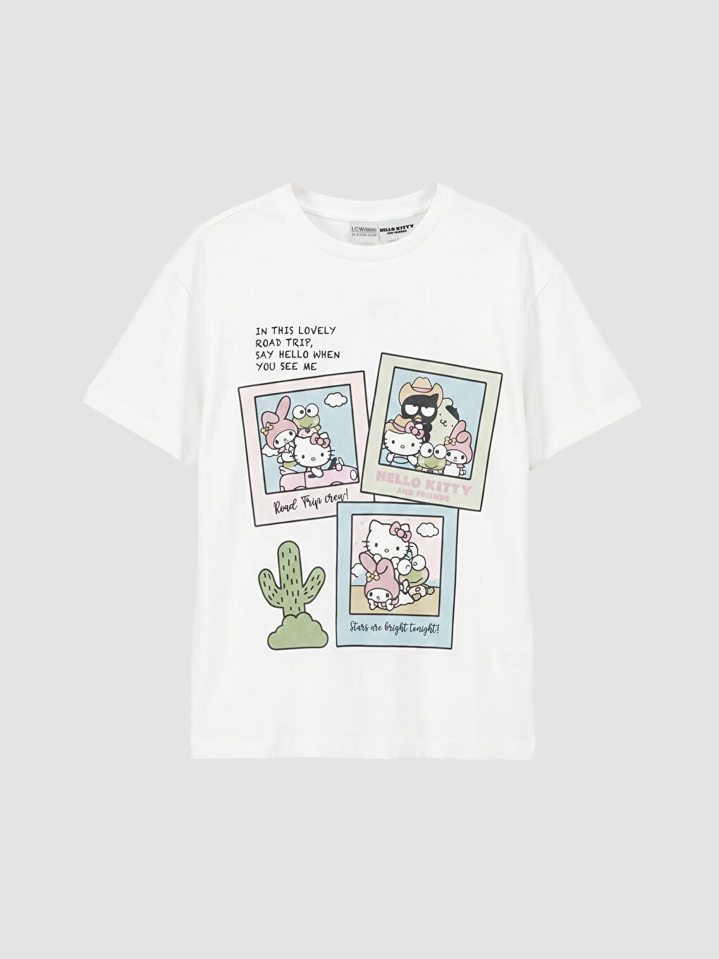 Beyaz Hello Kitty Baskılı Kız Çocuk Tişört