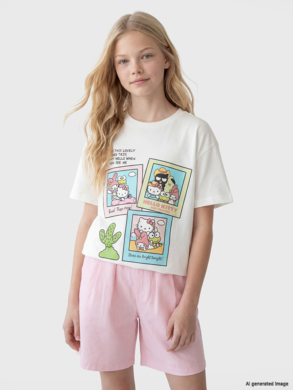 Široka Hello Kitty Štampana Majica Za Djevojčice