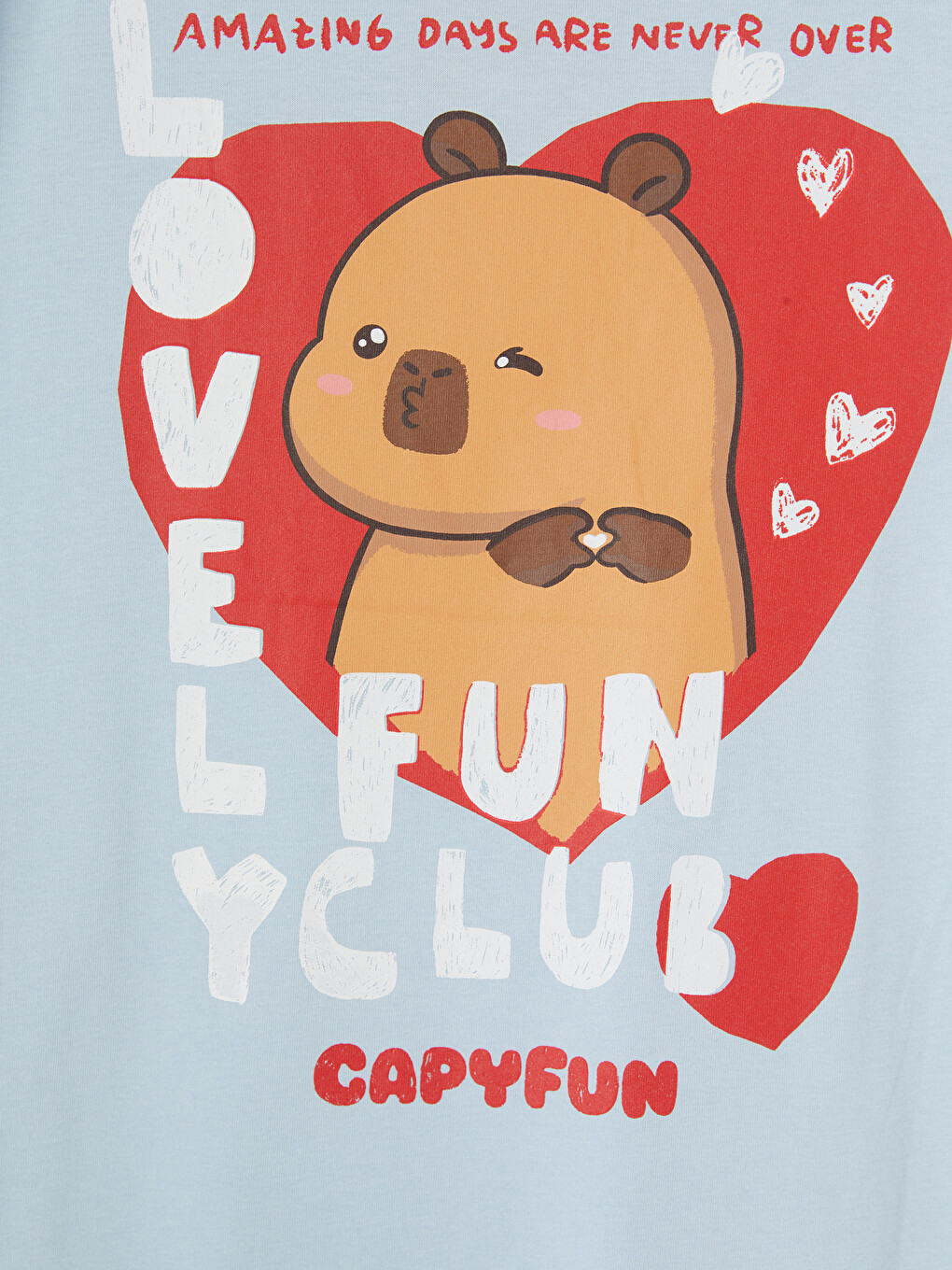 Mavi Bisiklet Yaka Capyfun Baskılı Kız Çocuk Tişört-3