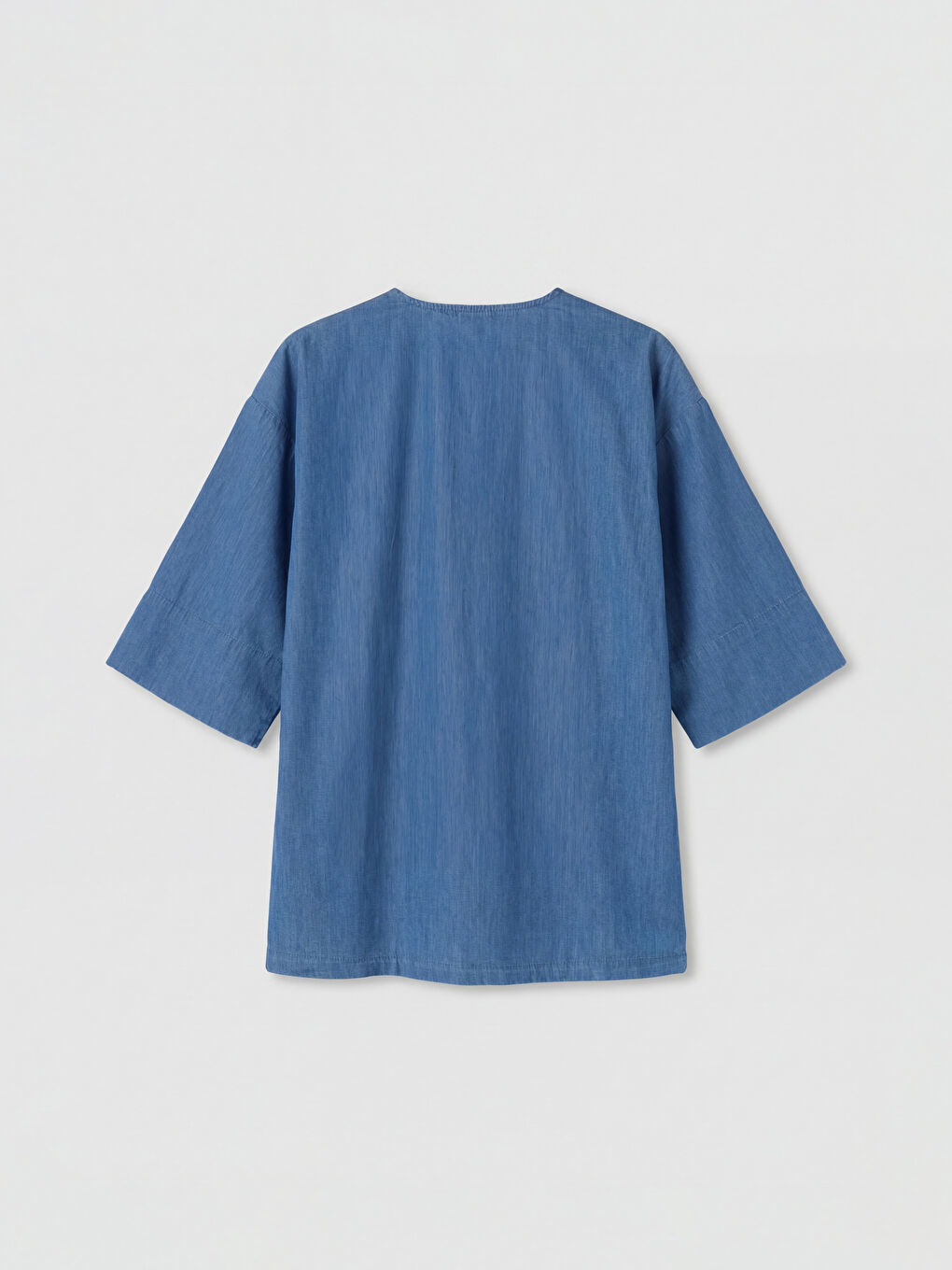 İndigo Kruvaze Yaka Bağlamalı Kadın Tunik-1